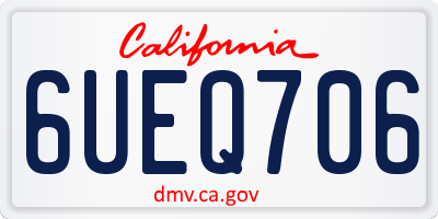 CA license plate 6UEQ706