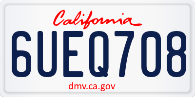 CA license plate 6UEQ708