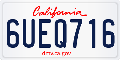 CA license plate 6UEQ716