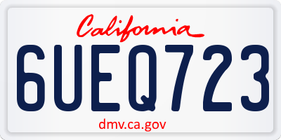 CA license plate 6UEQ723