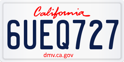 CA license plate 6UEQ727