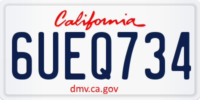 CA license plate 6UEQ734