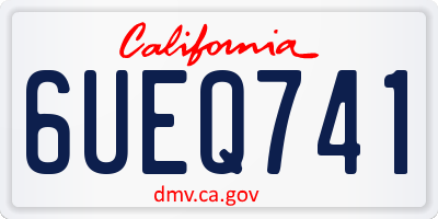 CA license plate 6UEQ741
