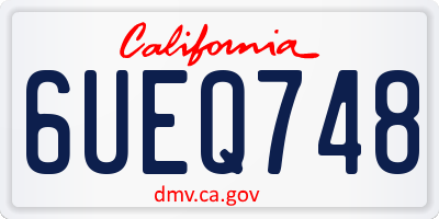 CA license plate 6UEQ748