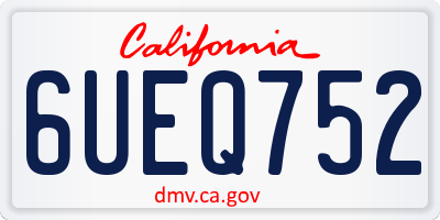 CA license plate 6UEQ752