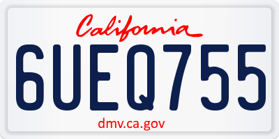 CA license plate 6UEQ755