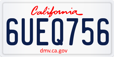 CA license plate 6UEQ756