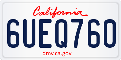 CA license plate 6UEQ760