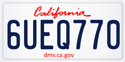 CA license plate 6UEQ770