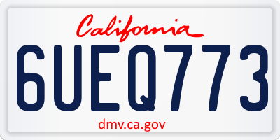 CA license plate 6UEQ773