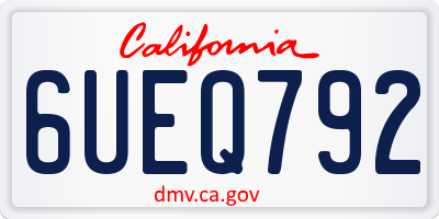 CA license plate 6UEQ792