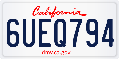 CA license plate 6UEQ794