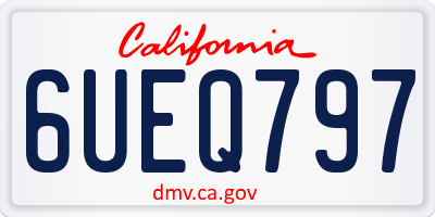CA license plate 6UEQ797