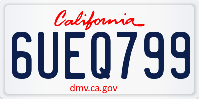 CA license plate 6UEQ799