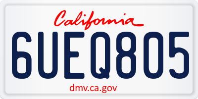CA license plate 6UEQ805