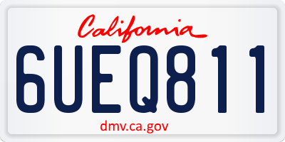 CA license plate 6UEQ811