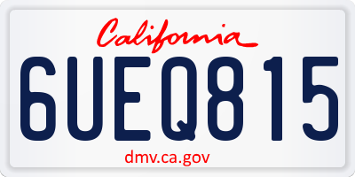 CA license plate 6UEQ815