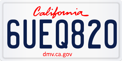 CA license plate 6UEQ820