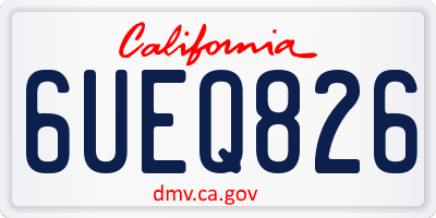 CA license plate 6UEQ826