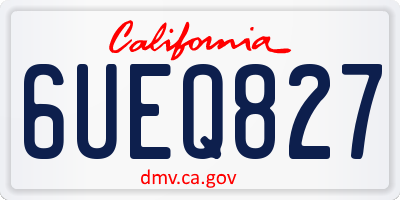 CA license plate 6UEQ827