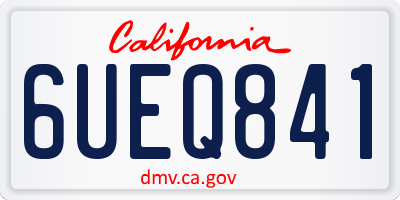 CA license plate 6UEQ841