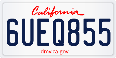 CA license plate 6UEQ855