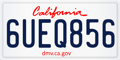 CA license plate 6UEQ856