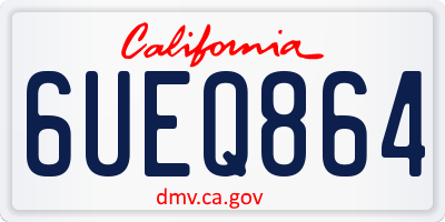 CA license plate 6UEQ864
