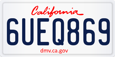 CA license plate 6UEQ869