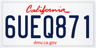 CA license plate 6UEQ871