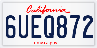 CA license plate 6UEQ872