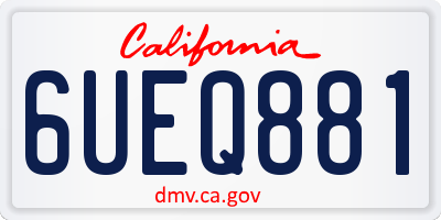 CA license plate 6UEQ881