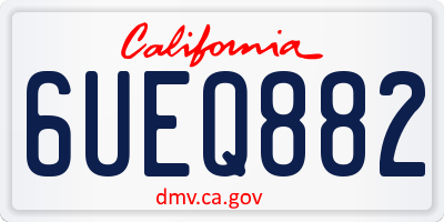 CA license plate 6UEQ882