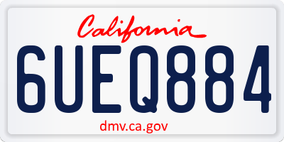 CA license plate 6UEQ884