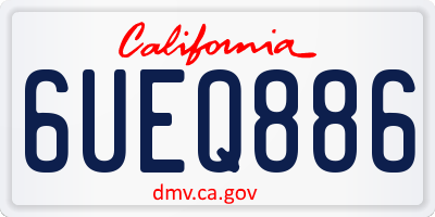 CA license plate 6UEQ886