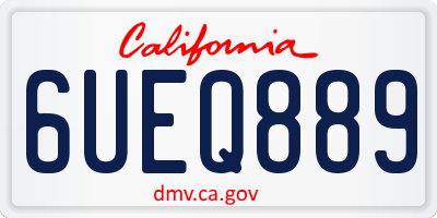 CA license plate 6UEQ889