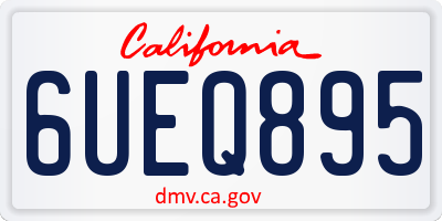 CA license plate 6UEQ895