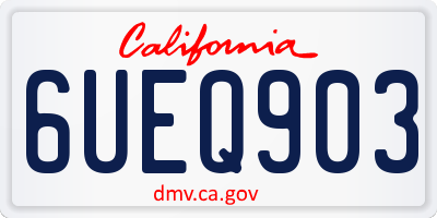 CA license plate 6UEQ903