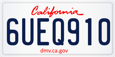 CA license plate 6UEQ910