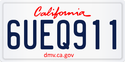 CA license plate 6UEQ911