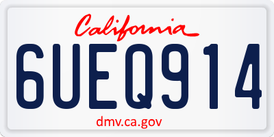 CA license plate 6UEQ914