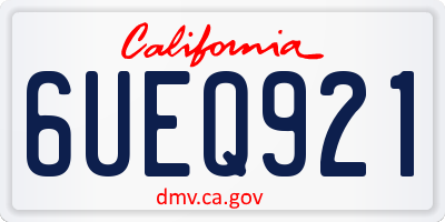 CA license plate 6UEQ921