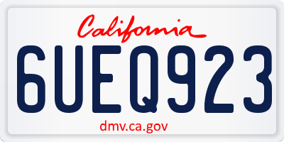 CA license plate 6UEQ923