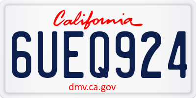 CA license plate 6UEQ924