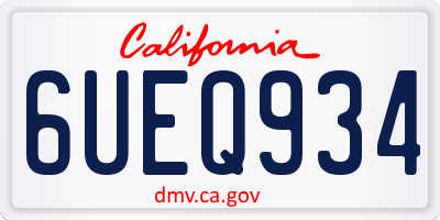 CA license plate 6UEQ934