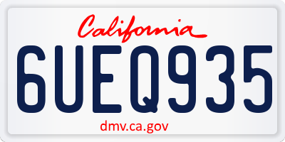 CA license plate 6UEQ935