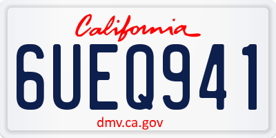 CA license plate 6UEQ941