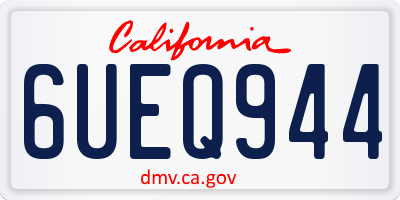 CA license plate 6UEQ944