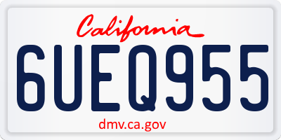 CA license plate 6UEQ955