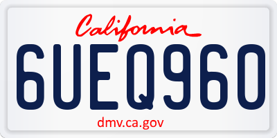 CA license plate 6UEQ960